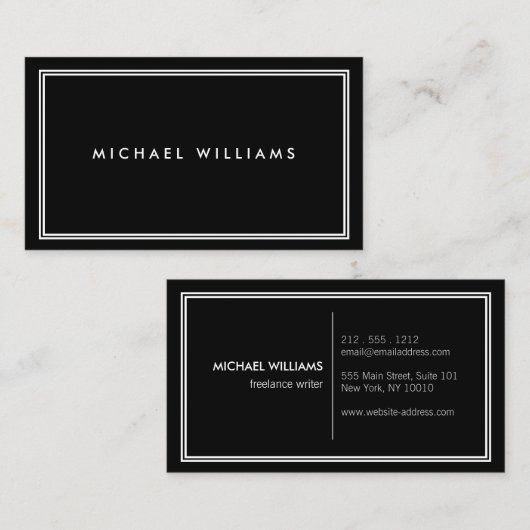 Groupon Elegant Classic Black Visitekaartje (Voorkant / Achterkant)