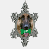 GROUPON Fotofoto met aangepaste botnaam V02B Tin Sneeuwvlok Ornament (Links)