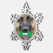 GROUPON Fotofoto met aangepaste botnaam V02B Tin Sneeuwvlok Ornament (Rechts)