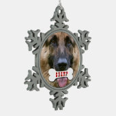 GROUPON Fotofoto met aangepaste botnaam V02C Tin Sneeuwvlok Ornament (Links)