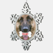 GROUPON Fotofoto met aangepaste botnaam V02C Tin Sneeuwvlok Ornament (Rechts)