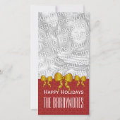 GROUPON Gold Bows Merry Christmas V9 Feestdagenkaart (Voorkant)