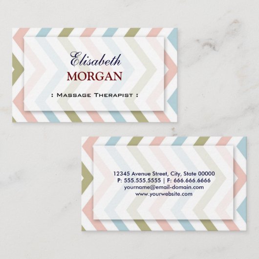 Groupon - Massage Therapist Graceful Chevron Visitekaartje (Voorkant / Achterkant)