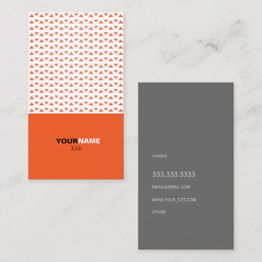 Groupon Modern Elegant Oranje Pattern Visitekaartje (Voorkant / Achterkant)