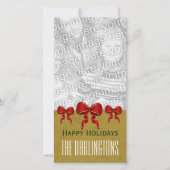 GROUPON Rode Bogen en Goud Vrolijk Kerstfeest V11 Feestdagenkaart (Voorkant)