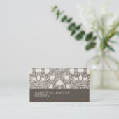 Groupon Taupe Damask Visitekaartje (Staand voorkant)