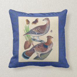 Grouse and Gingham Natural History Pillow 16x16 Kussen