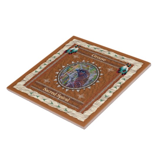 Grouse - Sacred Spiral Ceramic Tile Tegeltje (Zijkant)