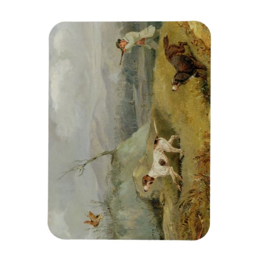 Grouse schietsport (olie op doek) magneet (Verticaal)