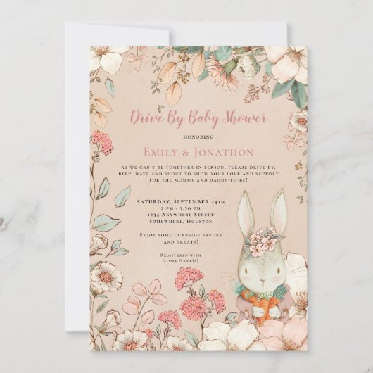 grove bruinkoolvezel per Baby shower Kaart (Voorkant)