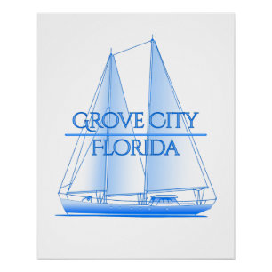 Grove City Coastal Nautical Sailing Sailor Perfect Poster