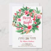 grove, heldere, met kerstmis rode, groene florale kaart (Voorkant)