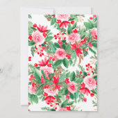 grove, heldere, met kerstmis rode, groene florale kaart (Achterkant)