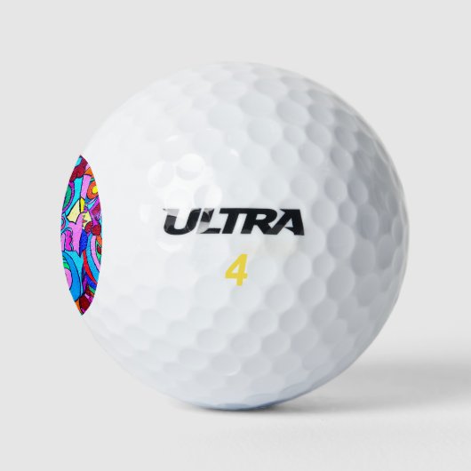 grove kleurrijke vrede en liefde golfballen (Logo)