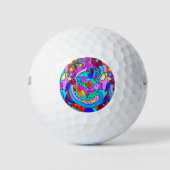 grove kleurrijke vrede en liefde golfballen (Voorkant)