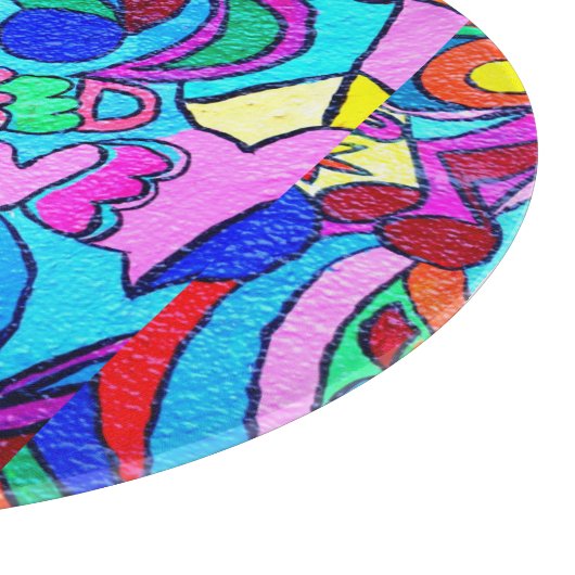 grove kleurrijke vrede en liefde snijplank (Hoek)