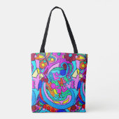 grove kleurrijke vrede en liefde tote bag (Achterkant)