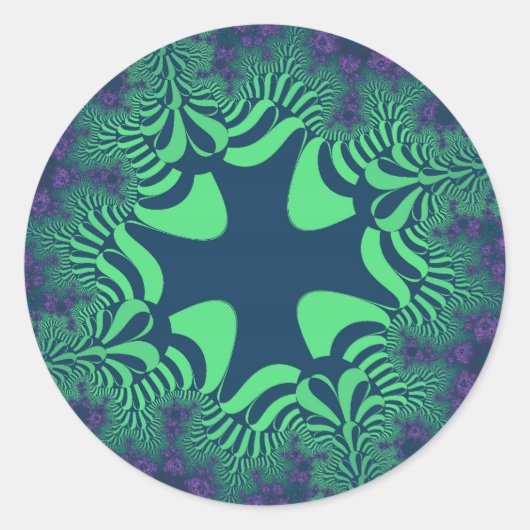 Grove Kruis Ronde Sticker (Voorkant)