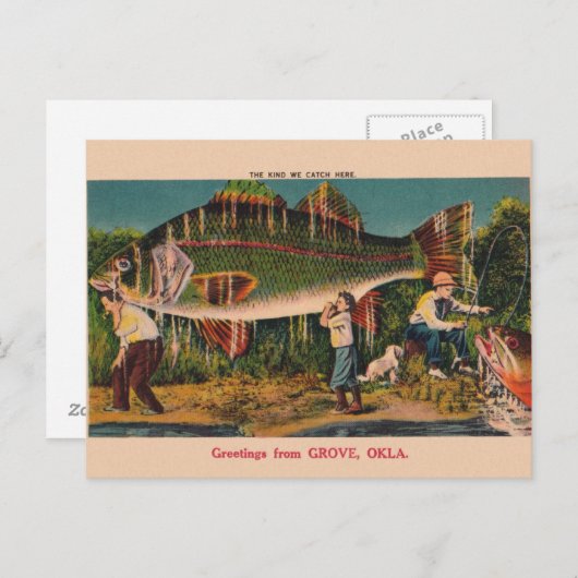 Grove Oklahoma Geviste postkaart (Voorkant / Achterkant)