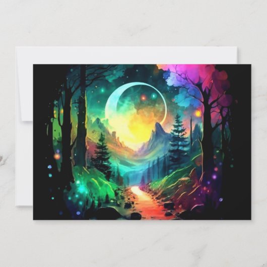 Grove Timberland in het Bossen Baby shower Kaart (Achterkant)