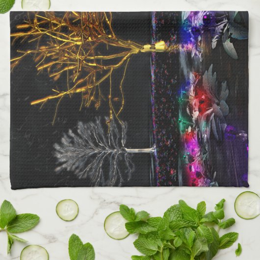 Grove van levende Pareltjes keukenhanddoeken (Gevouwen)