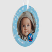 Grover Baby Eerste Kerstmis Aangepaste Foto Ontwer Ornament (voorkant)