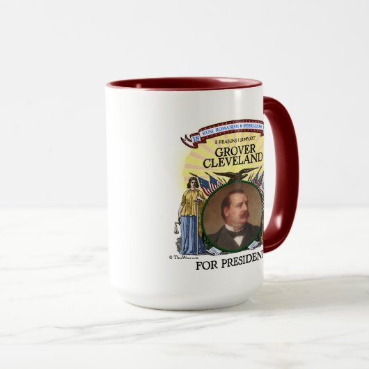 Grover Cleveland 1884 Campaign Mok (Voorkant rechts)