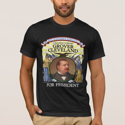 Grover Cleveland 1884 Campaign T Mannen Dark T-shirt (Voorkant)