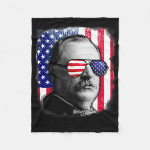 Grover Cleveland Amerikaanse vlag 4 juli  Fleece Deken