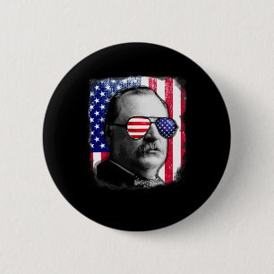 Grover Cleveland Amerikaanse vlag 4 juli Ronde Button 5,7 Cm