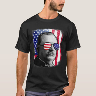 Grover Cleveland Amerikaanse vlag 4 juli T-shirt