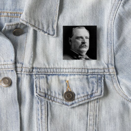 Grover Cleveland Vierkante Button 5,1 Cm (In situ)