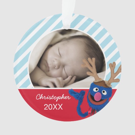 Grover Face Art | Jouw naam en foto toevoegen Ornament (voorkant)