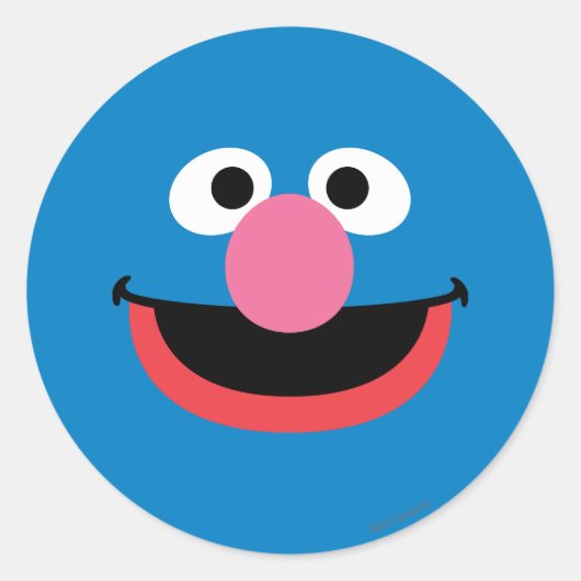 Grover Face Art Ronde Sticker (Voorkant)