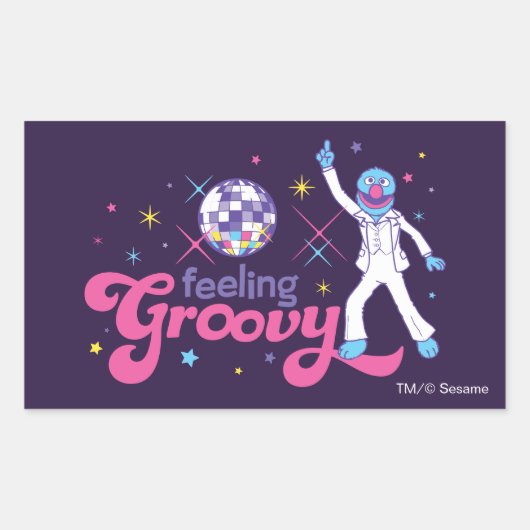 Grover | Feeling Groovy Rechthoekige Sticker (Voorkant)