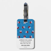 Grover Fluffy Face Patroon Bagagelabel (Achterkant verticaal)