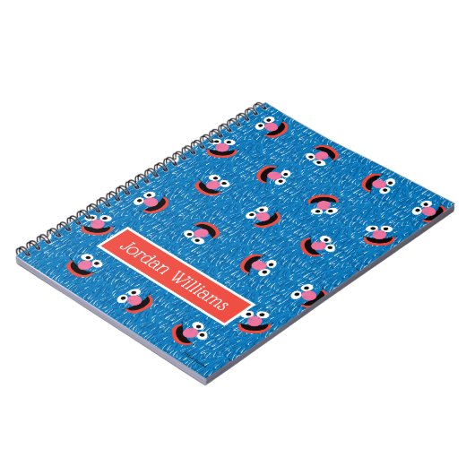 Grover Fluwelen Gezicht Patroon Notitieboek (Linkerzijde)