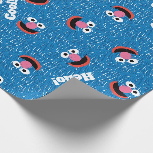 Grover Furry Face Pattern Cadeaupapier (Hoek)