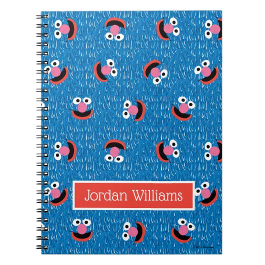 Grover Furry Face Pattern Notitieboek (Voorkant)