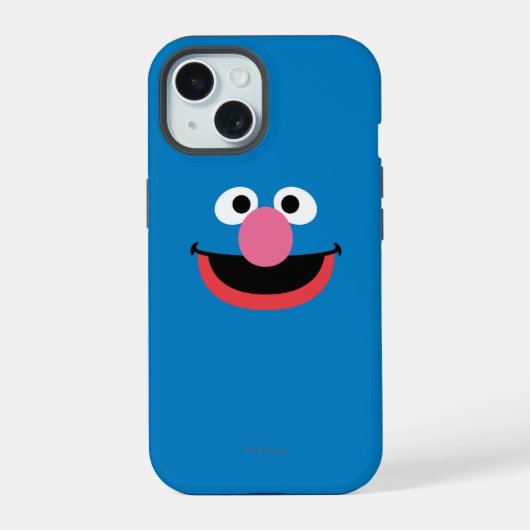 Grover Gezichts Kunst iPhone 15 Case (Achterkant)