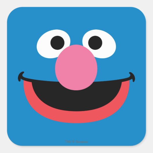 Grover Gezichts Kunst Vierkante Sticker (Voorkant)