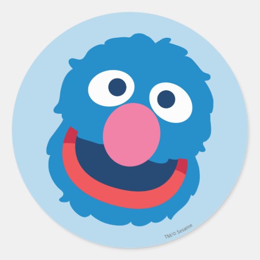 Grover Head Ronde Sticker (Voorkant)