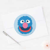 Grover hoofd ronde sticker (Envelop)