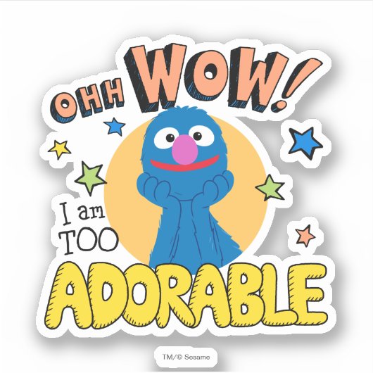 Grover | Ik ben te Schattig Sticker (Voorkant)