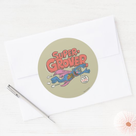 Grover  Kind 1 Ronde Sticker (Envelop)