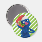 Grover met een Kerstmanhoed Magneet (Voorkant / Achterkant)