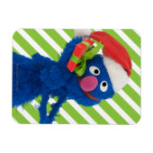 Grover met Kerstmannenhoed Magneet (Horizontaal)