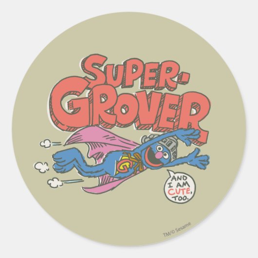 Grover Vintage Kids 1 Ronde Sticker (Voorkant)