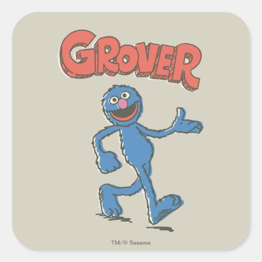 Grover Vintage Kids 2 Vierkante Sticker (Voorkant)