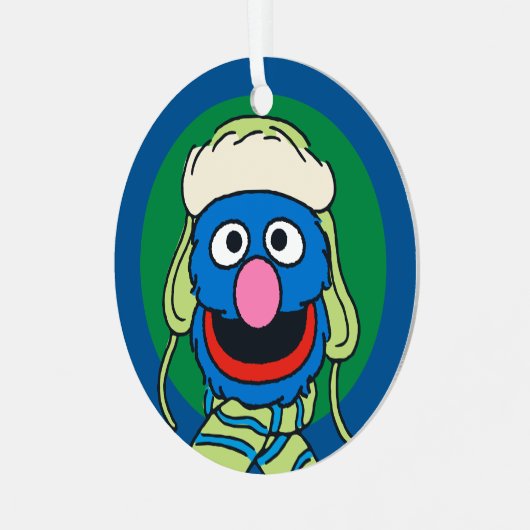 Grover Winter Hat Metalen Ornament (Voorkant links)